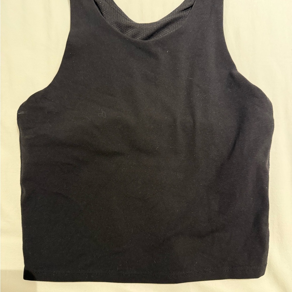 Athleta Black Kids Tank Top- long sports bra top for girls
